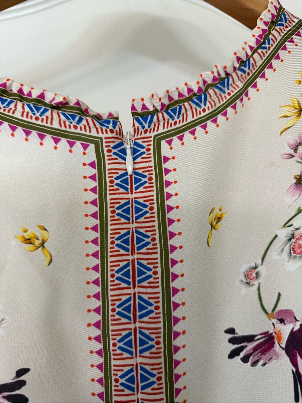 Johnny Was Cream Floral Embroidered Mini Dress - Picture 5 of 5